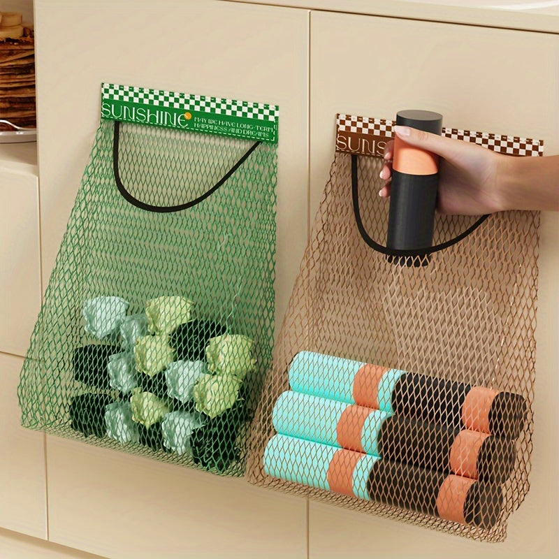 Большая вместимость настенная сетчатая сумка для хранения на кухне, многоразовая вешалка-органайзер