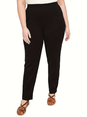 Plus Size Tapered Casual High Waist Pants for Spring and Fall