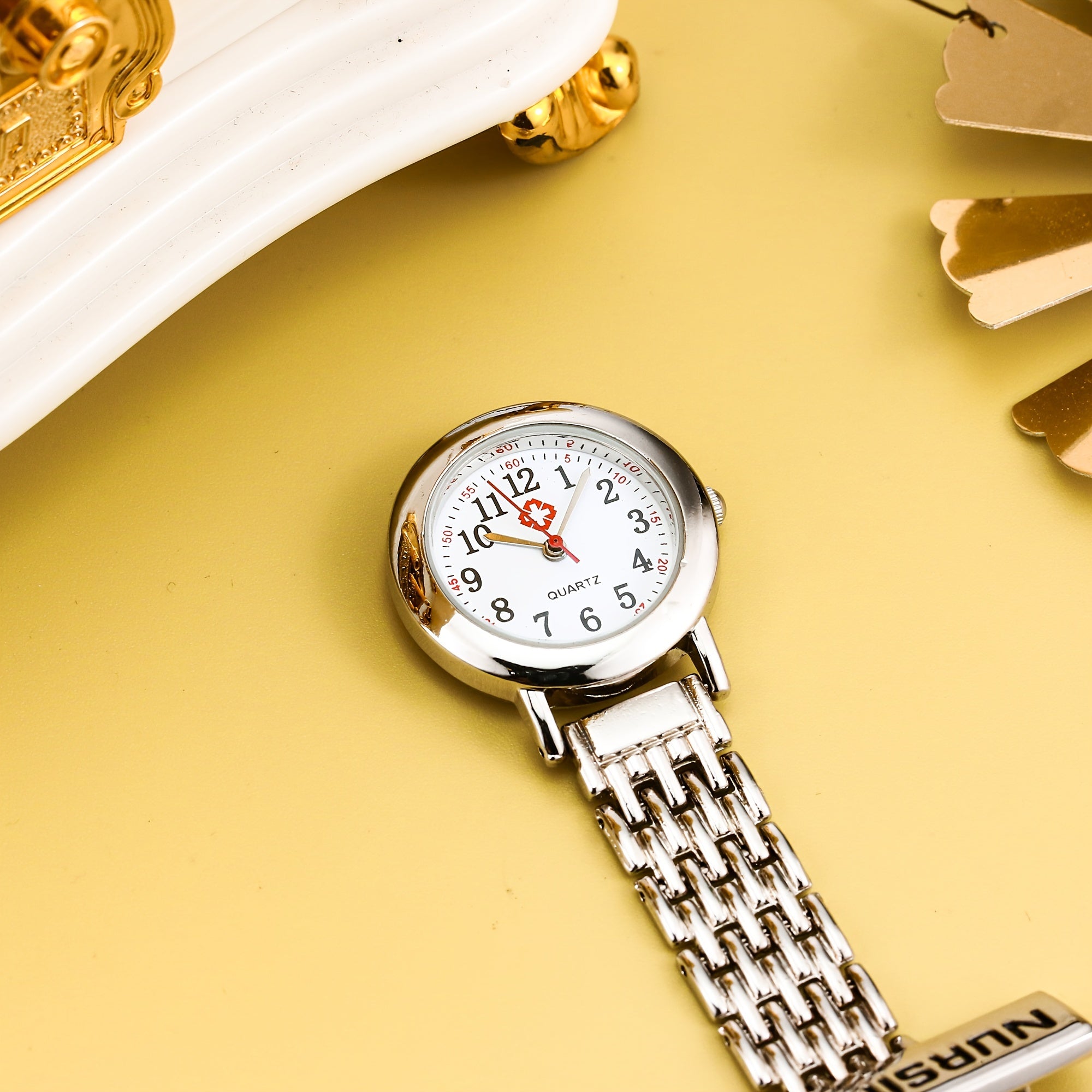 Nurse Quartz Watch Brooch Pin for Medical Professionals Fob or Pocket Watch
