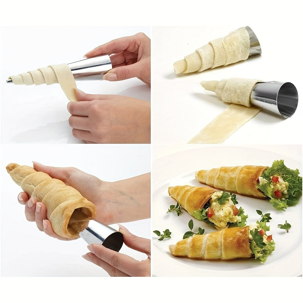 Stainless Steel Cone-Shaped Mold for Cream Horns Bread Rolling Ice Cream Cones