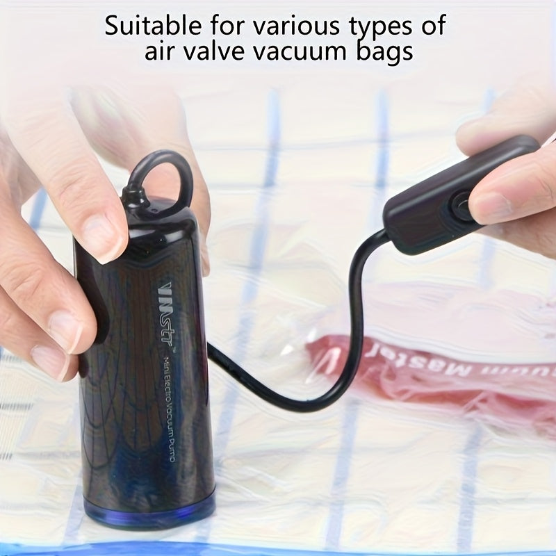 Yuqori tortish uchun vakuum sumkasi bilan qora USB plaginli vakuum mashinasi, vakuum sumkasi bilan saqlash va 3D chop etish ipak iste'mol materiallarini saqlash uchun ideal.