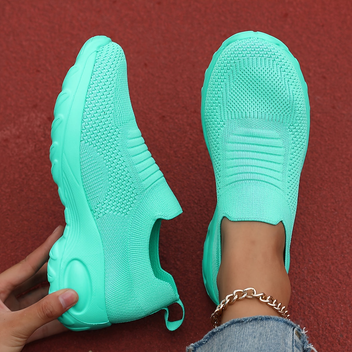 Women's Breathable Slip-On Platform Sneakers with Cushioned Comfort and Non-Slip EVA Sole