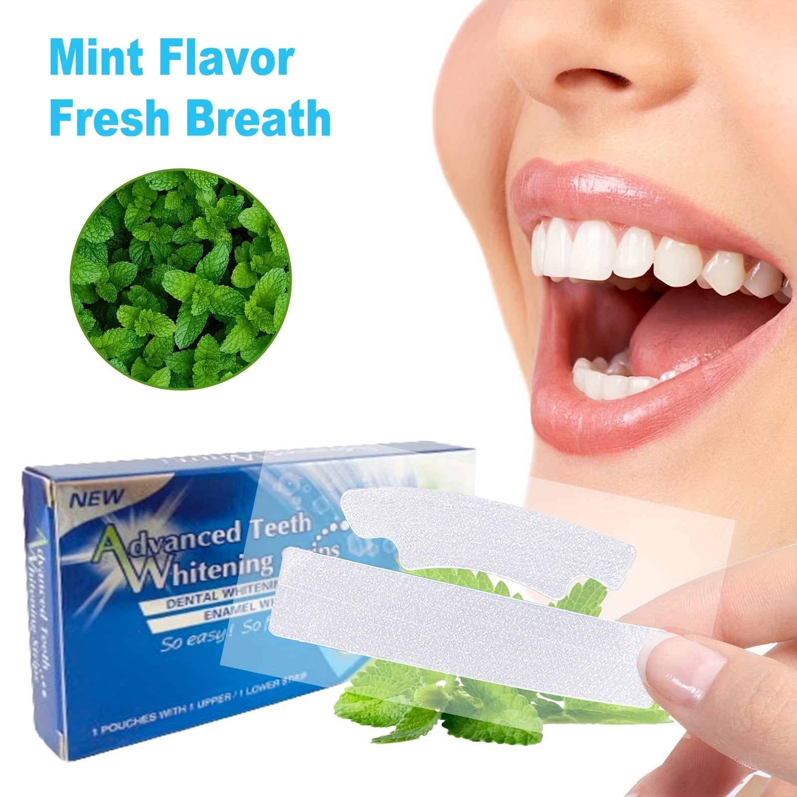 Mint Teeth Whitening Strips 7/14/21/28 Sets with Toothbrush for Daily Travel