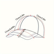 Men's Black Adjustable Polyester Baseball Cap with Wave Design for Outdoor Sports and Casual Wear