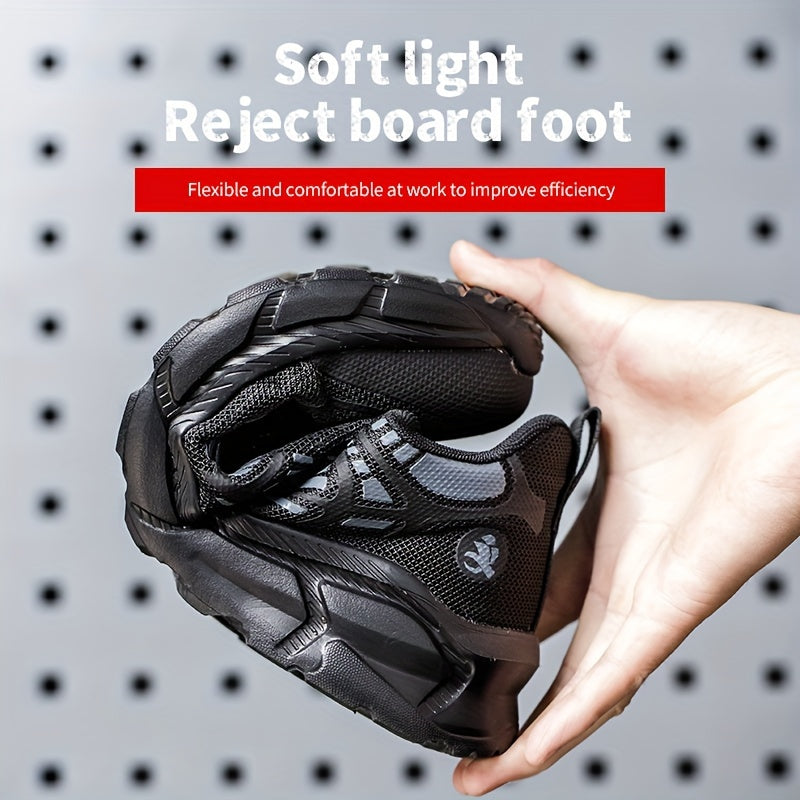 Men's Lightweight Safety Work Shoes Breathable Steel Toe Anti-Puncture Soft Sole All Seasons