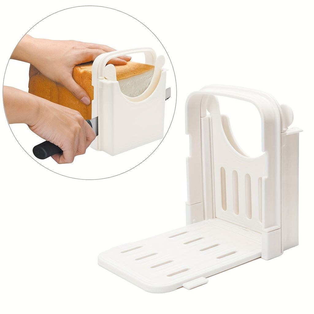 Cortador de pan plegable con 5 grosores ajustables, bolsa para pan, bagel y pan de molde