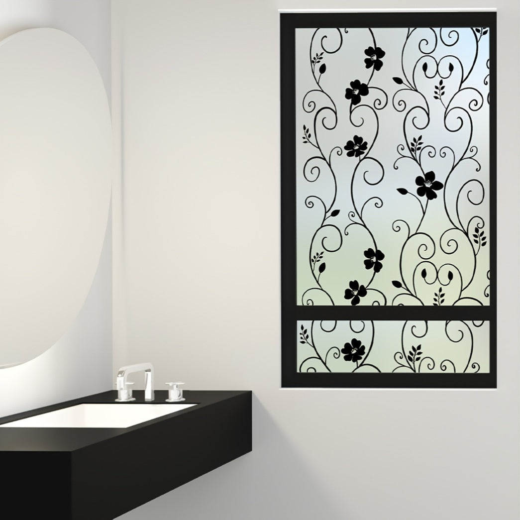 O'z-o'zidan yopishadigan dekorativ deraza stikerlari maxfiylik va ta'mirlash uchun, oshxona, hammom, sirg'aluvchi eshiklar va do'kon shisha eshiklari uchun ideal.