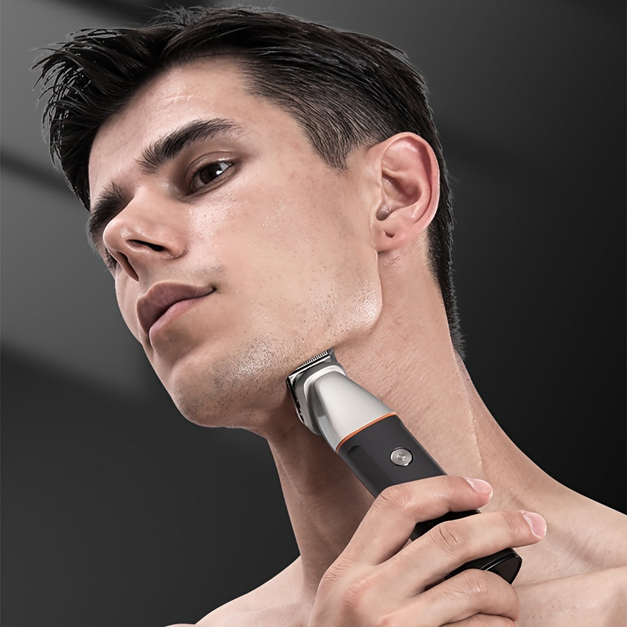 Kit de recortadora de cabello con pantalla LED, maquinilla de afeitar de lámina, recortadora de nariz y barba, carga USB, 1 set