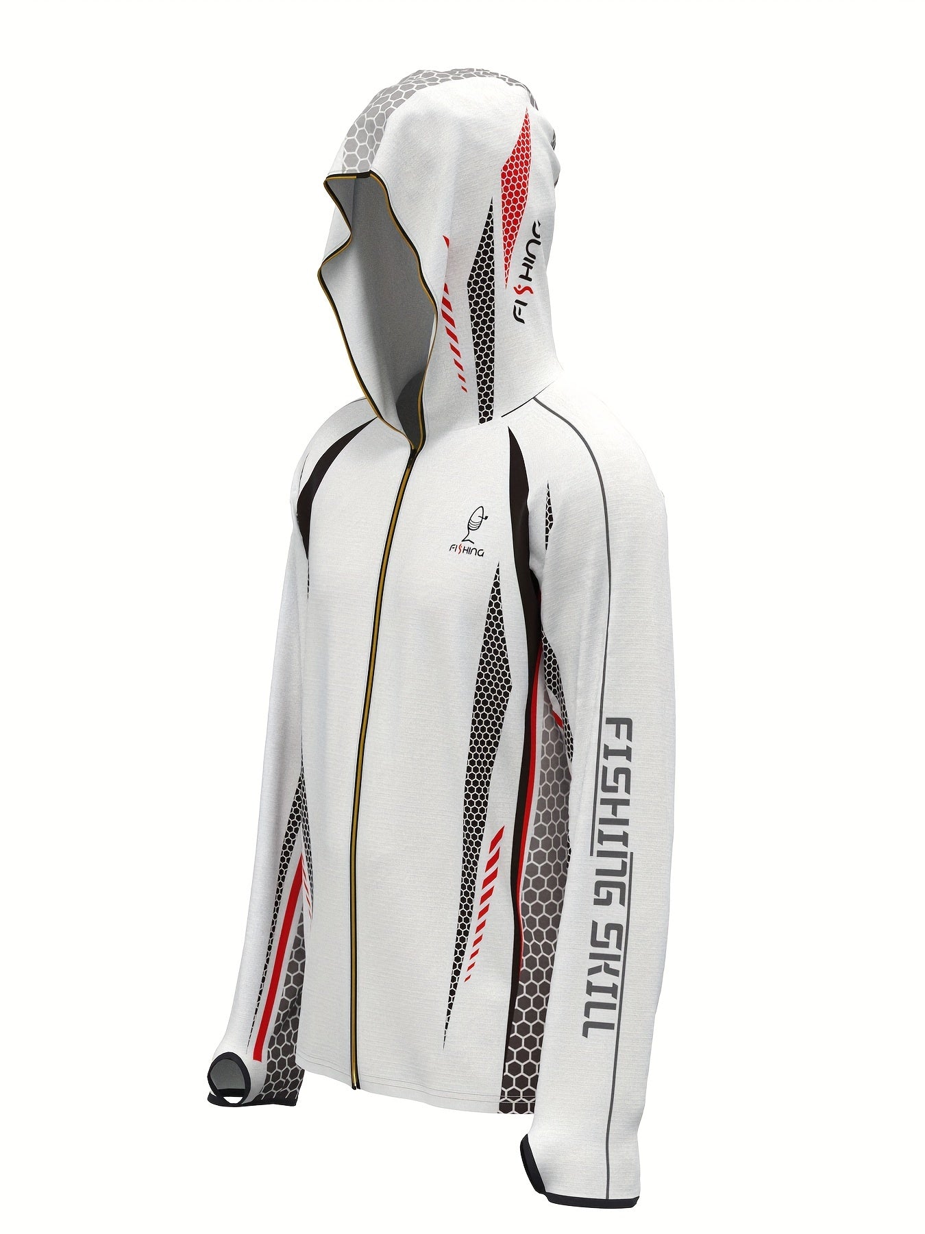 Men's Fishing Shirt Quick-Drying Breathable Print Plus Size Hooded Sun Protection