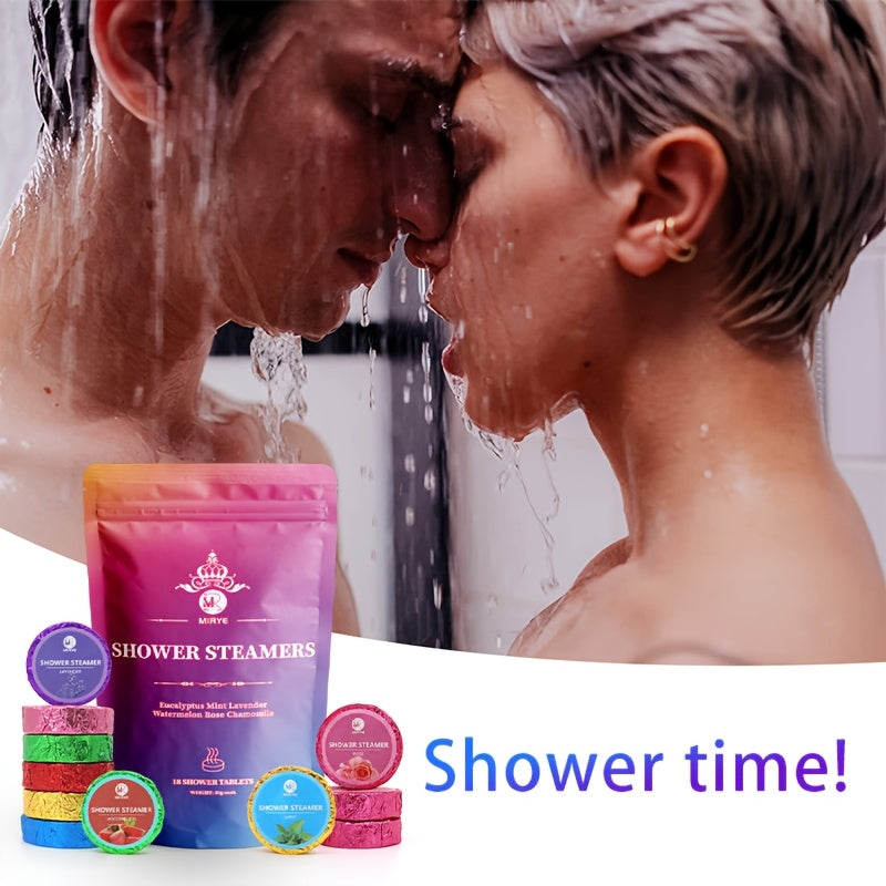Set de 18 tabletas de vapor para ducha surtidas, sandía, rosa, lavanda, regalo de relajación para baño