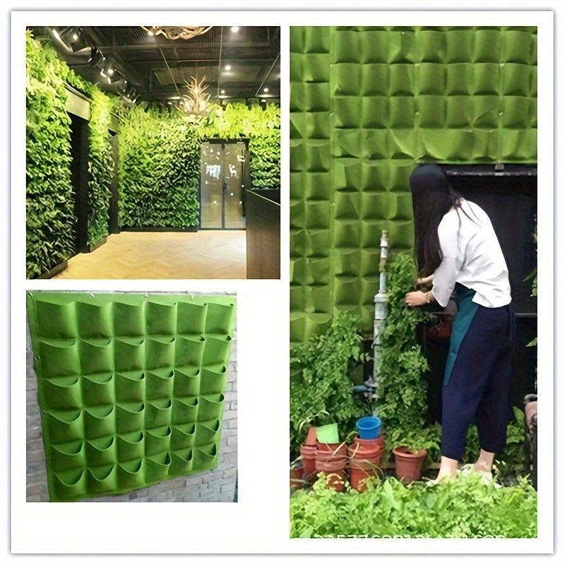 Vertical Wall Planter Bag with 18/25/36/49/64/72 Pockets Indoor Outdoor Gardening