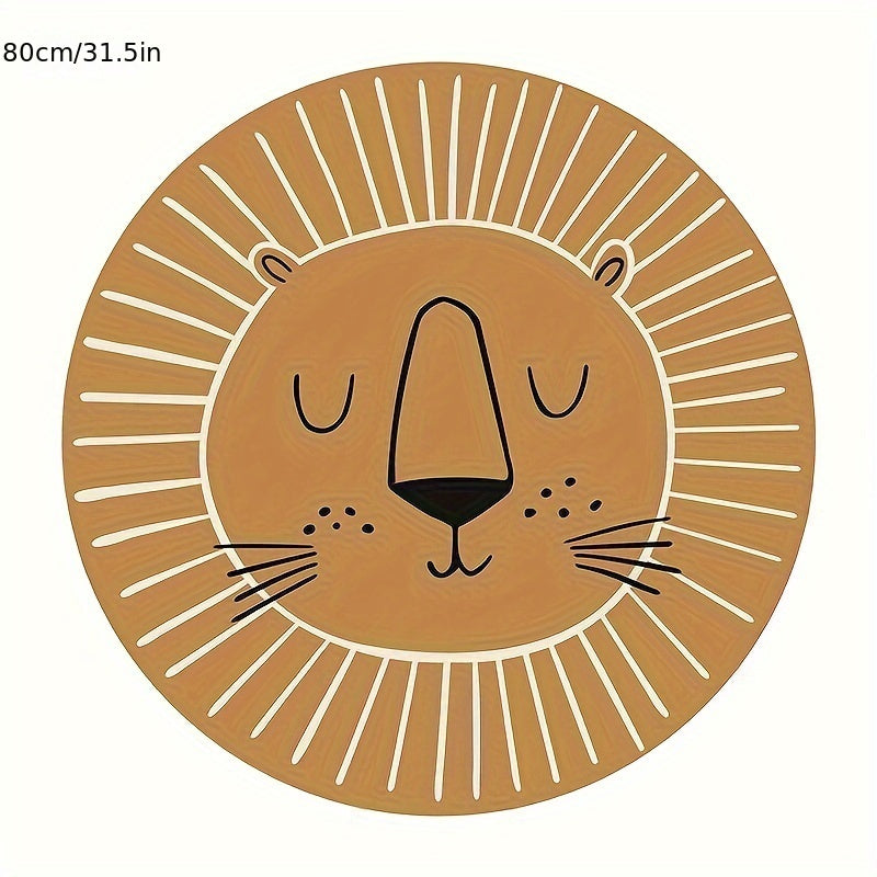 Cartoon Animal Area Rug Imitation Cashmere Thickened Floor Mat Play Mat for Bedroom and Kids Room