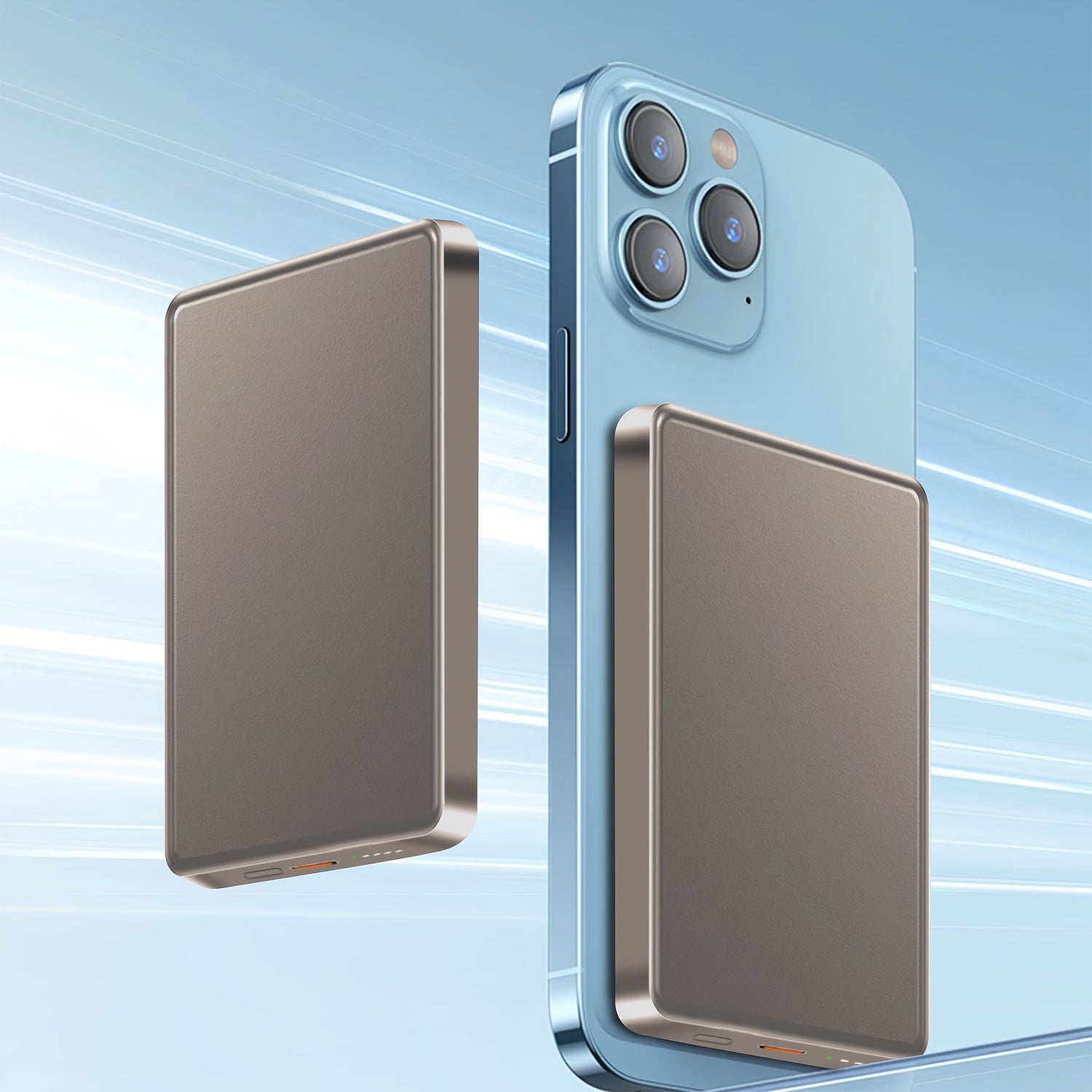 5000mAh Magnetic Wireless Power Bank with USB-C Fast Charging for Apple Devices