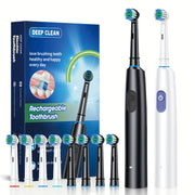 Automatic Rechargeable Electric Toothbrush for Adults Black with 5 Modes