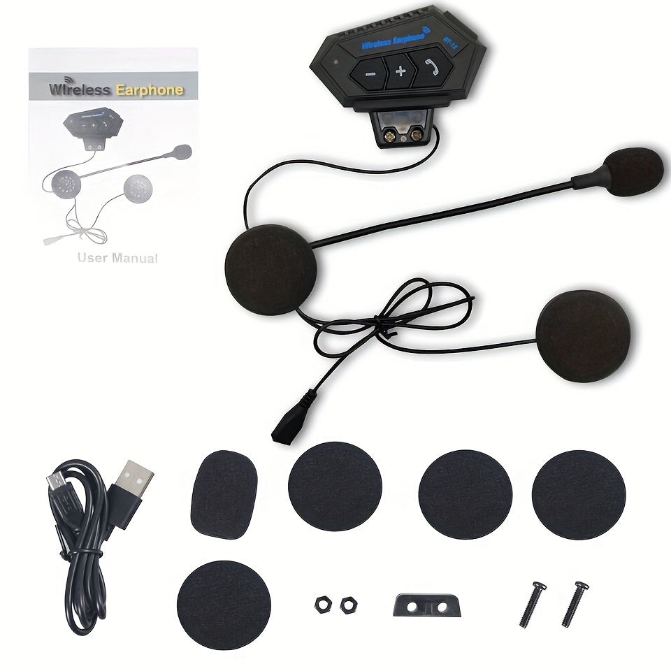 Wireless Motorcycle Helmet Headset Stereo Earphone Bluetooth 5.0 Waterproof