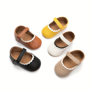 Baby Girl Mary Jane Flats Solid Color All-Season PU Non-Slip Casual Formal Shoes