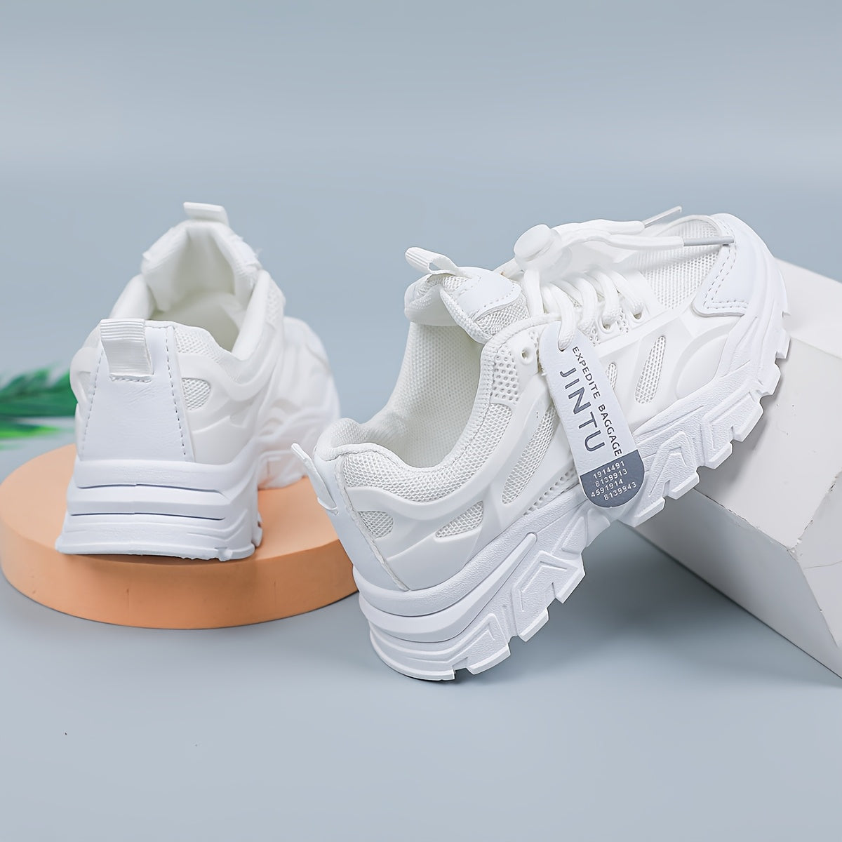 Girls White Mesh Sneakers for Casual Running All-Season with Rubber Sole