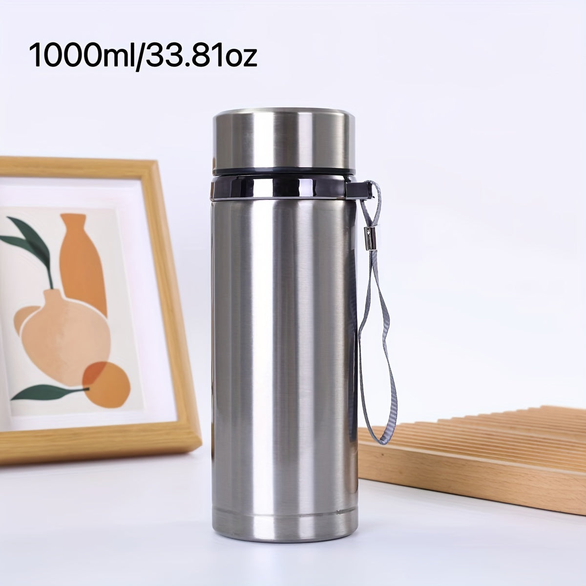 Men's Stainless Steel Travel Mug with Tea Strainer Large Capacity Wholesale