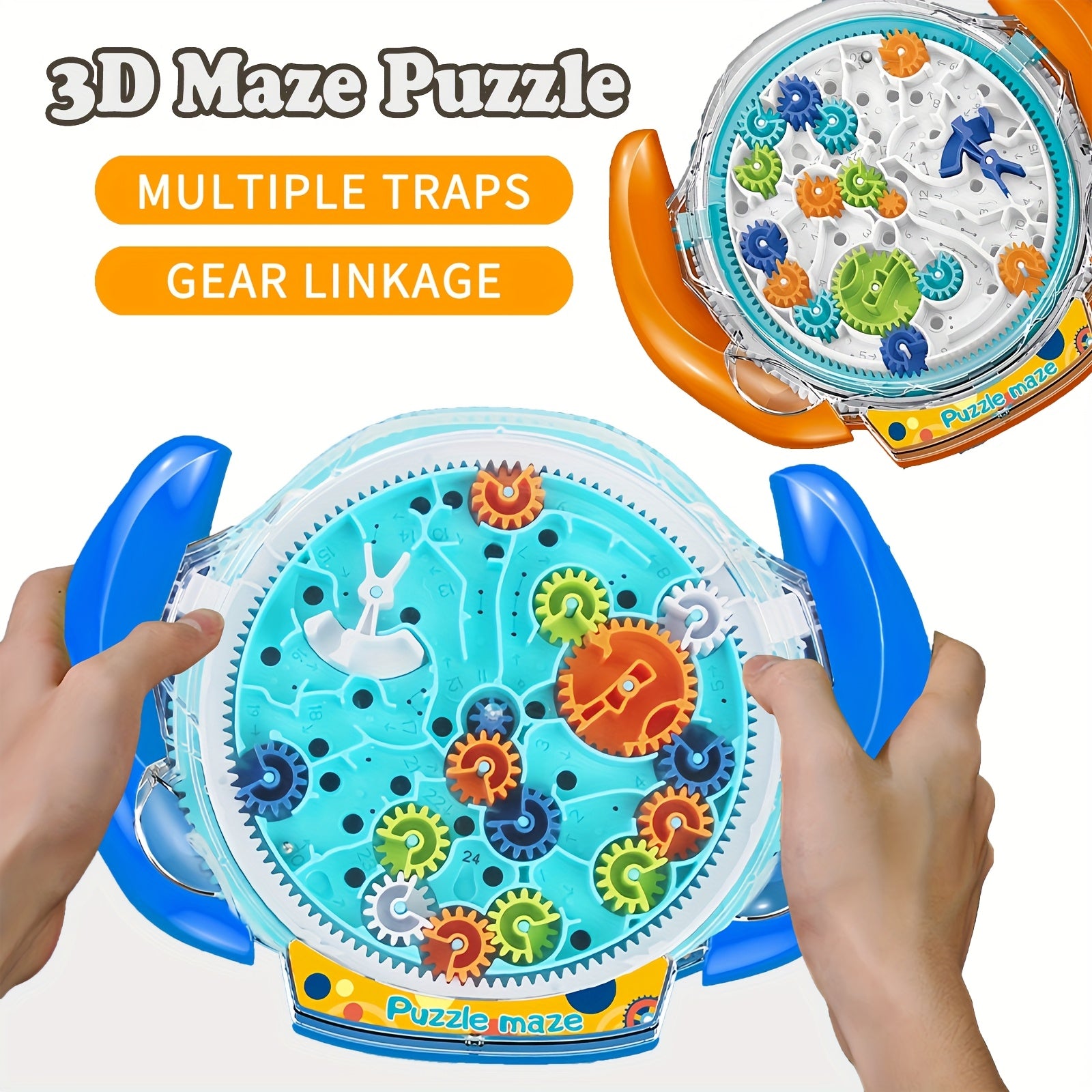 Colorful 3D Gear Maze Puzzle for Kids Educational Toy with Multiple Gears and Traps