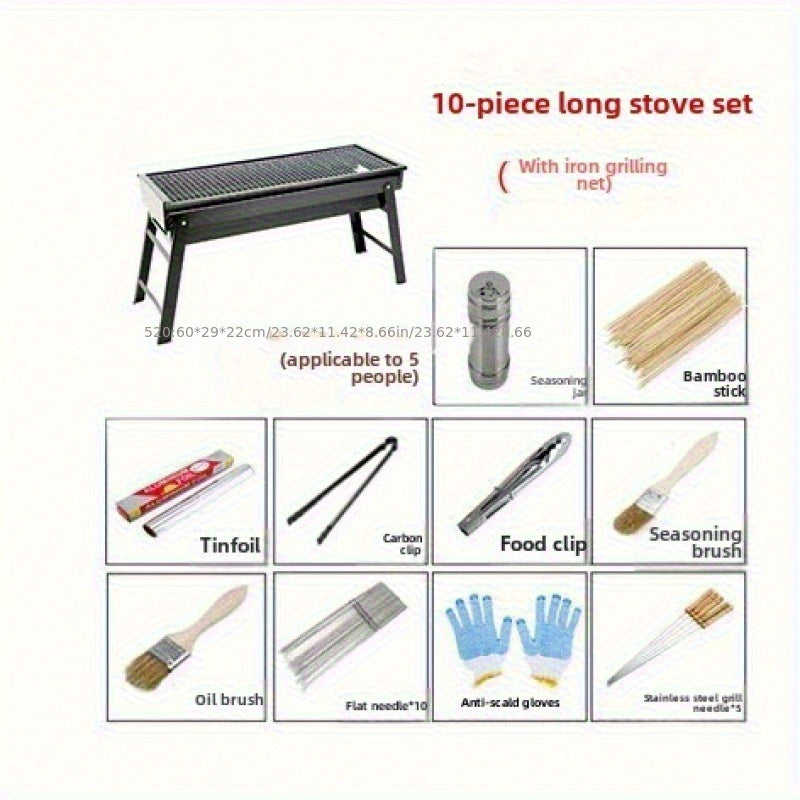 Outdoor folding charcoal BBQ grill with drawer design