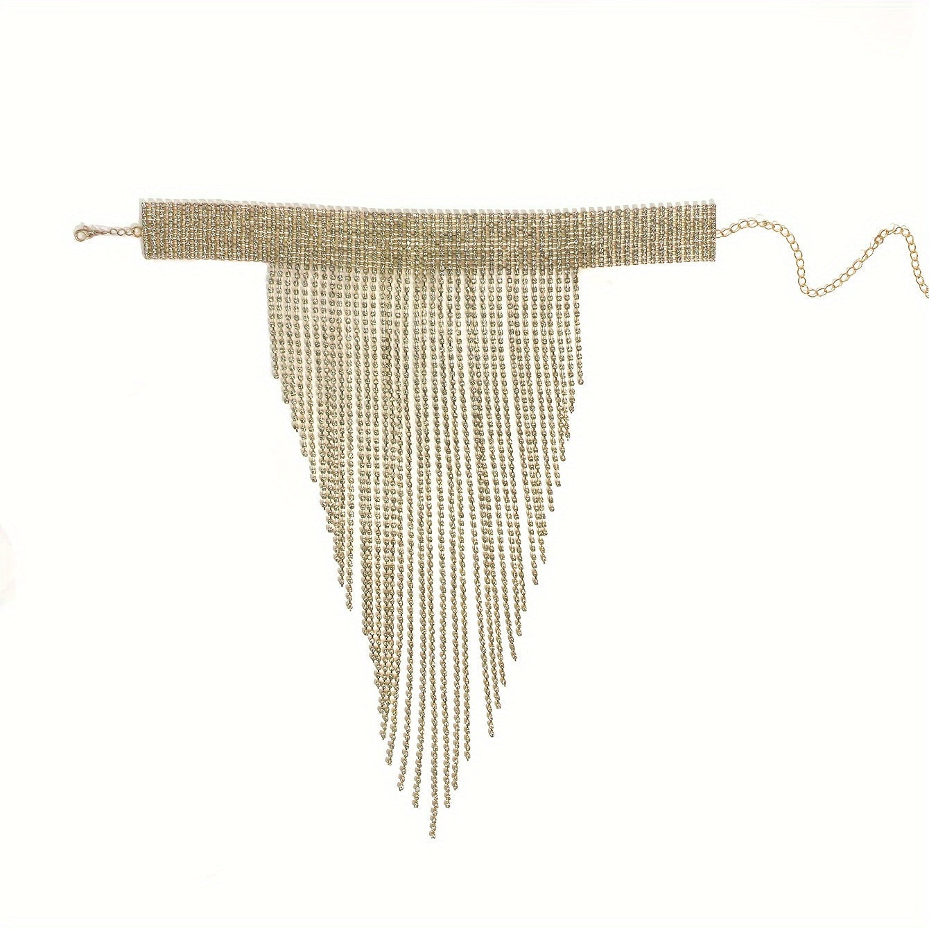 Rhinestone Tassel Necklace for Elegant Party Wear Jewelry for Nightclub Events