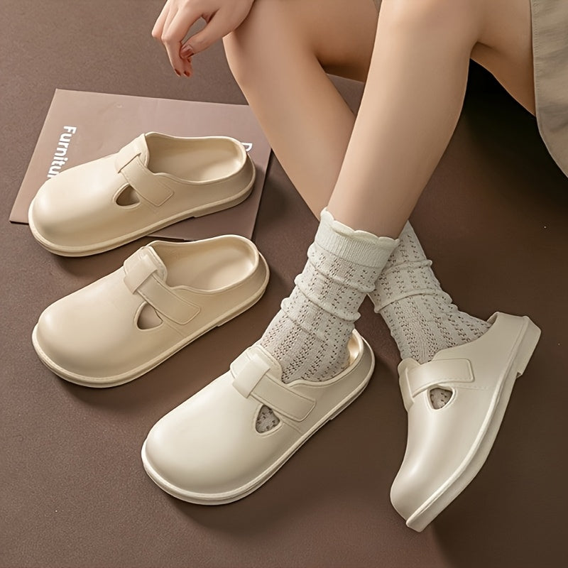 Women's Minimalist One-Hole Slide Shoes Casual Lightweight Comfortable Black