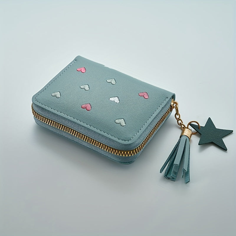 Cute PU Leather Wallet with Coin Purse and Money Clip for Daily Use