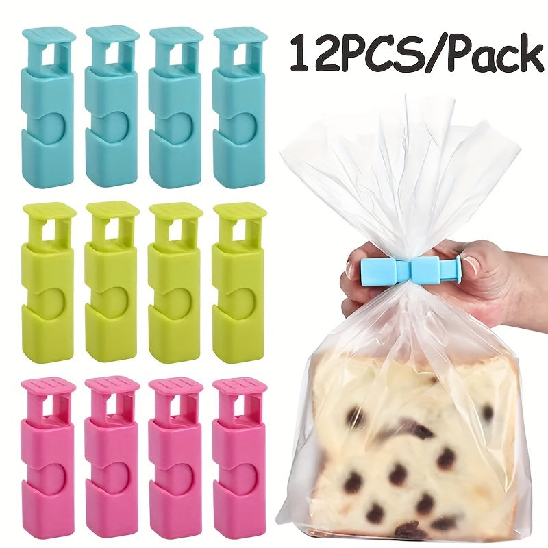 Juego de 12 clips reutilizables de plástico para bolsas de comida para almacenamiento y organización en la cocina