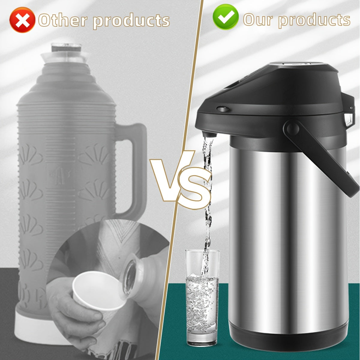 Stainless Steel Coffee Carafe 4L Double-Walled Insulation Thermal Dispenser