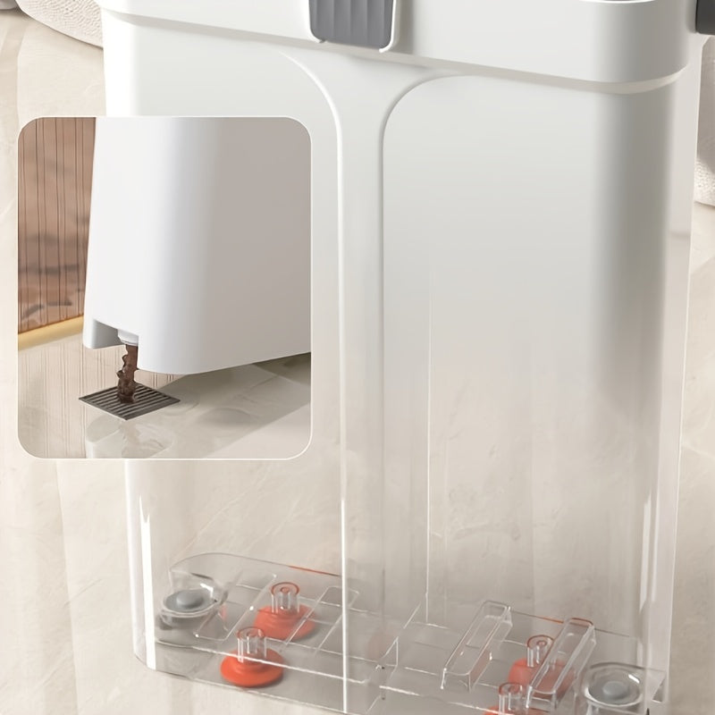 "Tekis Mop va Chelak To'plami 4 Ta Yuviladigan Mikrofiber Padlar bilan - Uy va Ofis uchun Ekologik Toza Tozalash Yechimi - Ikkita Nam/Quruq Foydalanish, Energiya Tejash"