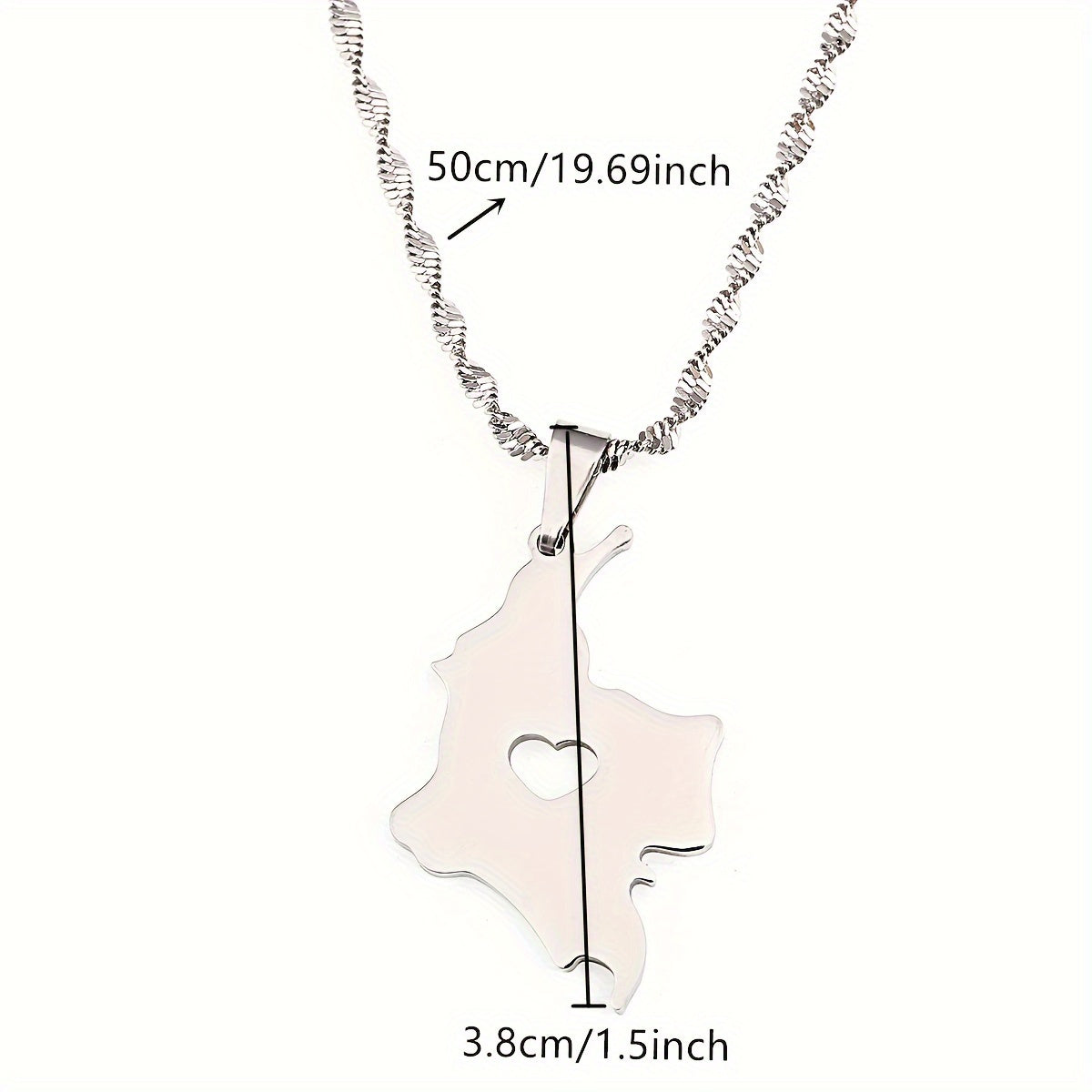 Zamonaviy Kolumbiya Pendant Marjon - Paslanmaydigan po'latdan, Yorqin Kumush Qoplama, Har kuni kiyish va maxsus tadbirlar uchun ideal