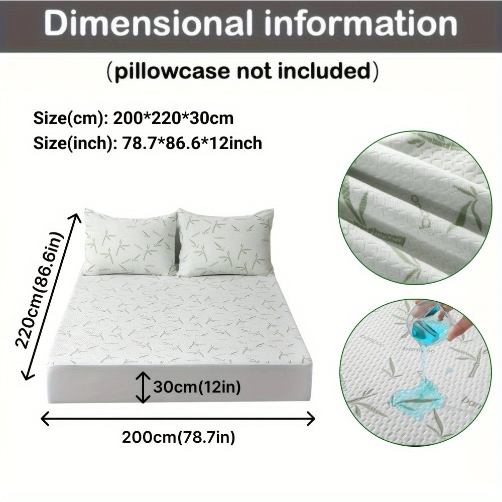 Bamboo Fiber Waterproof Mattress Protector Knitted Bed Cover with Cooling Technology