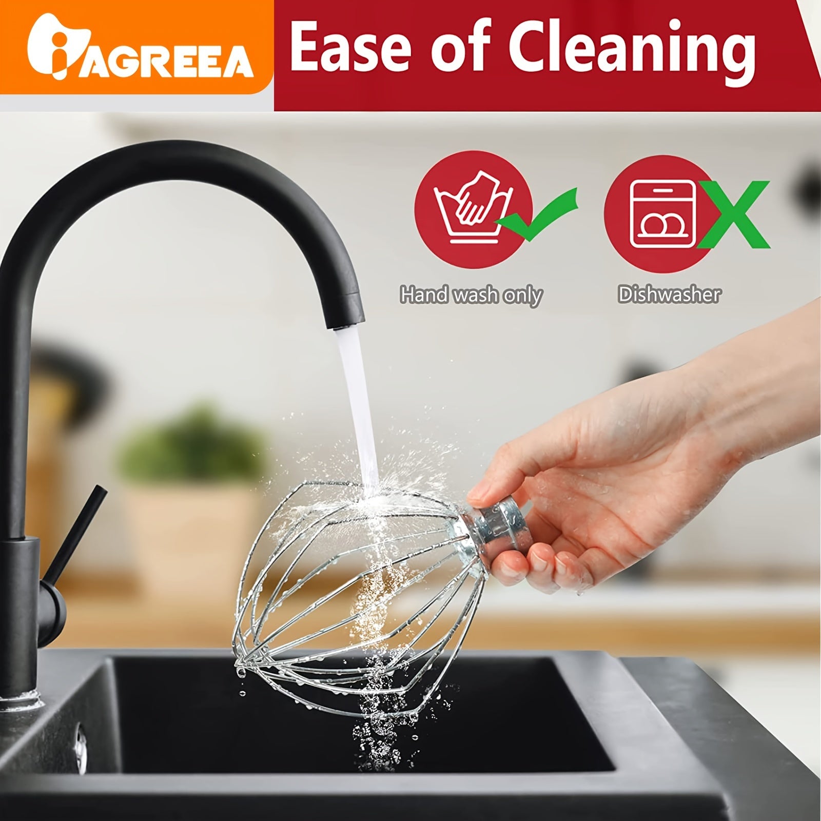 Accesorio batidor de alambre para batidora de pie de 4.5QT, batidor de acero inoxidable para huevos y harina