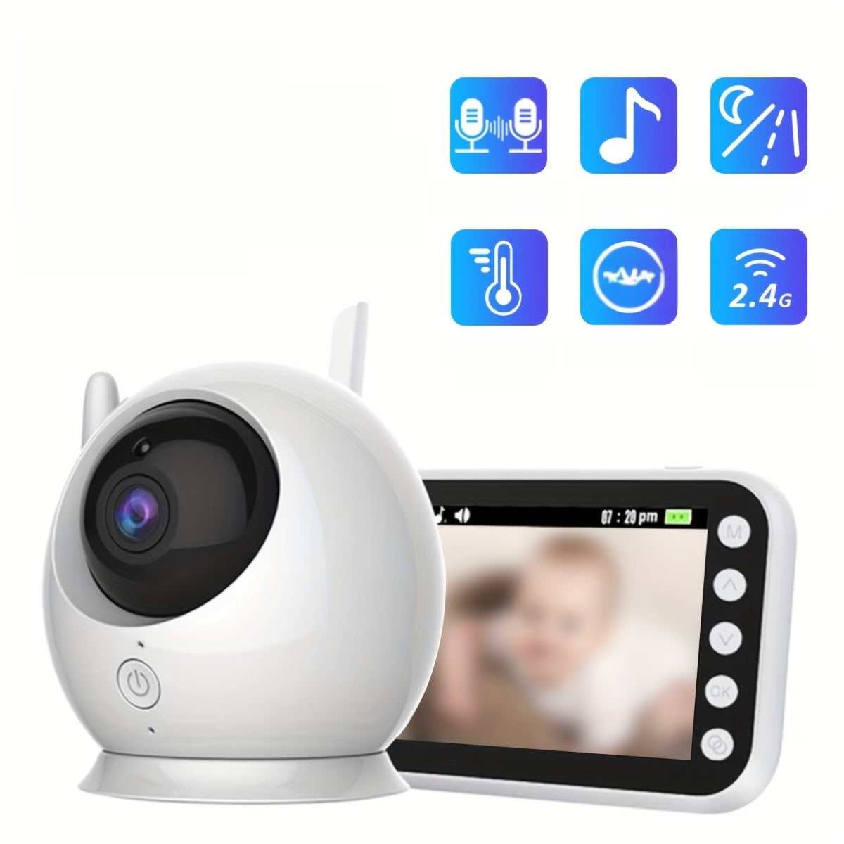 Indoor Security Camera with Infrared Night Vision Two-Way Audio 720P HD Rechargeable Battery