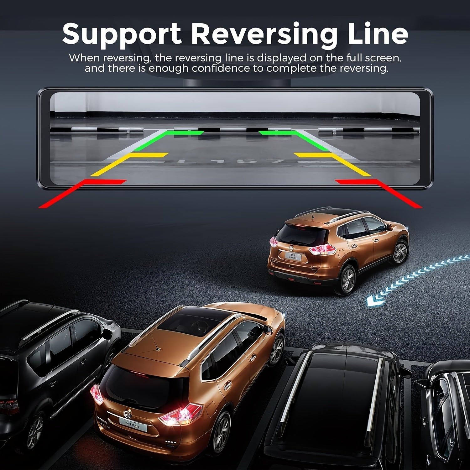 30.48cm Ikki tomonlama Dash Cam GPS bilan 4K oldi 1080P orqa OLED displey WiFi G-sensor