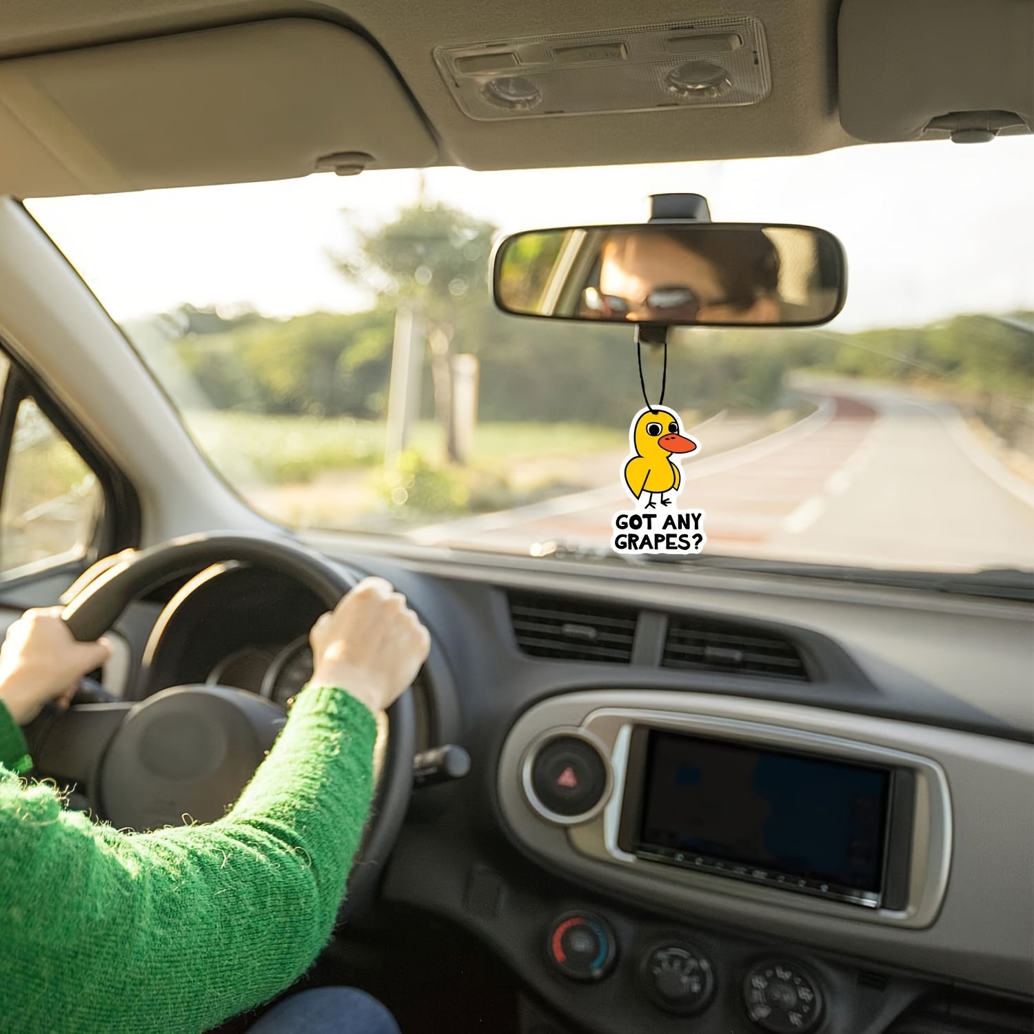 Car Interior Air Freshener Grapes Scented Tablets Rearview Mirror Decor