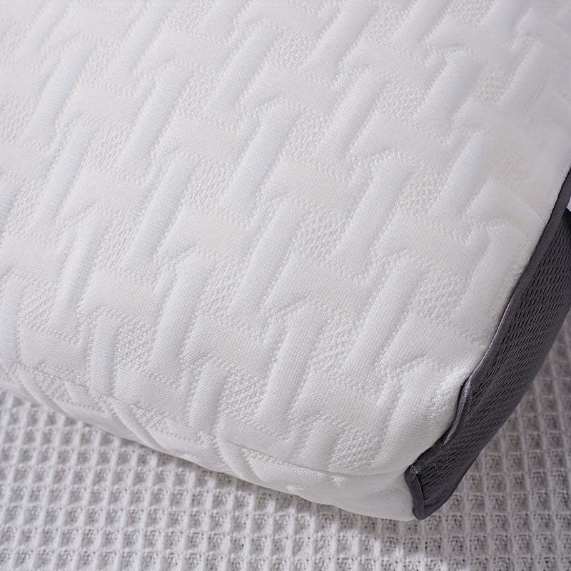 "Ergonomik 3D SPA massaji bilan ortopedik bo'yin qo'llab-quvvatlovchi yostiq - yuvilishi mumkin bo'lgan polyester tolasi, zip yopilishi, barcha mavsumlar uchun qulaylik, oq rang, suyak shaklidagi dizayn, yotoq ta'minoti"