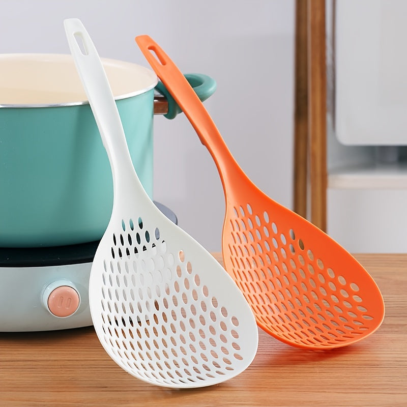 High Temperature Resistant Slotted Spoon Long Handle Large for Draining and Cleaning