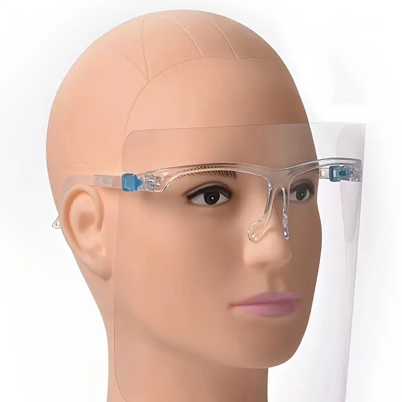 Adjustable Anti-Fog Face Shield with Transparent Frame for Indoor Work and Cooking