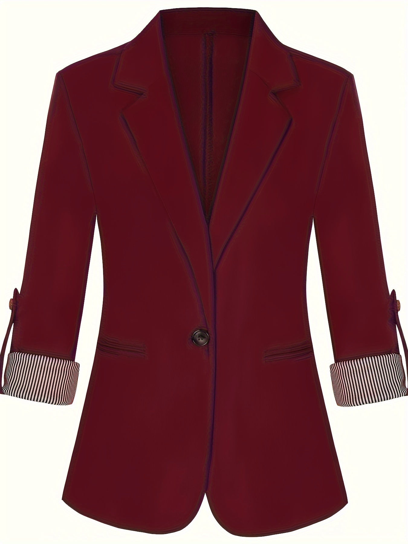 Blazer ajustado para mujer de manga larga con abertura frontal casual para otoño e invierno de poliéster