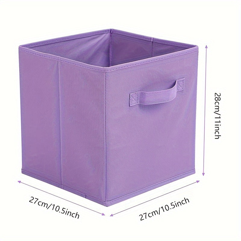 Set of 6 Pastel Purple Ombre Non-Woven Storage Boxes with Handles for Home Office