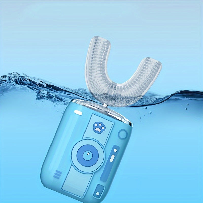 Cepillo de dientes eléctrico en forma de U para niños con 6 modos de limpieza y batería recargable