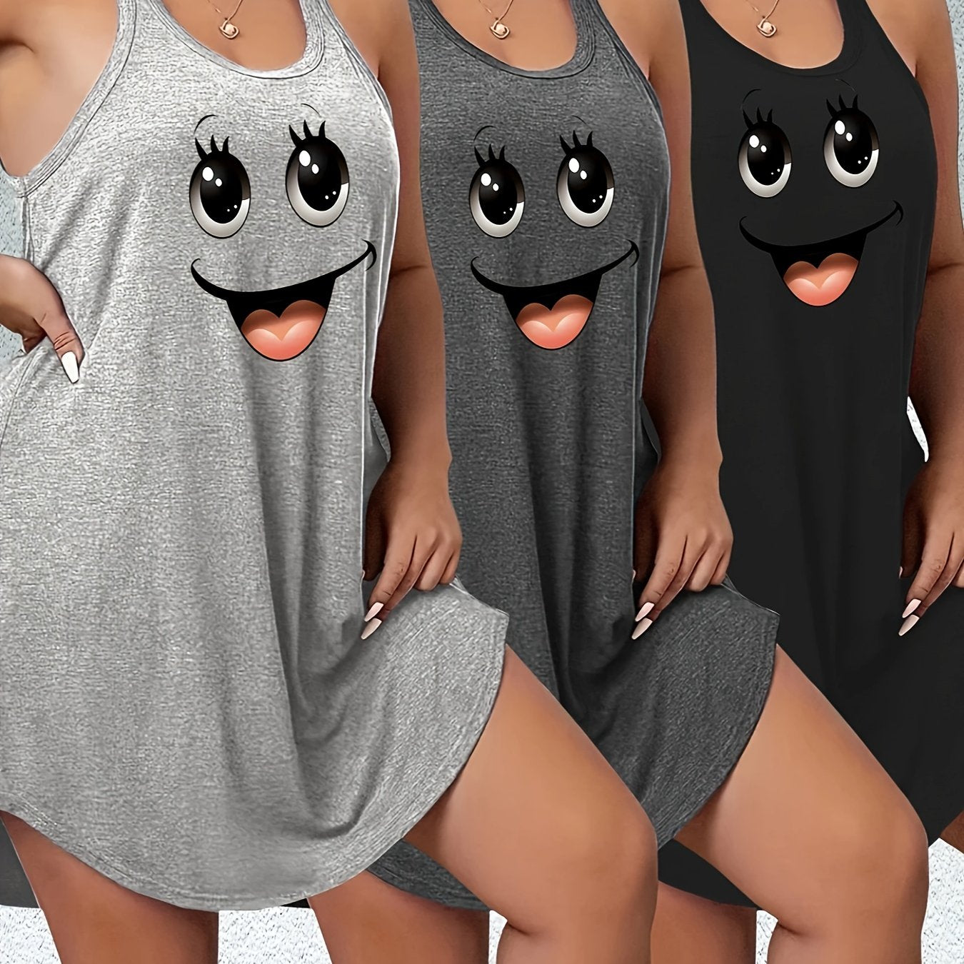 Женский комплект ночной одежды с топом и юбкой для отдыха, с принтом губ