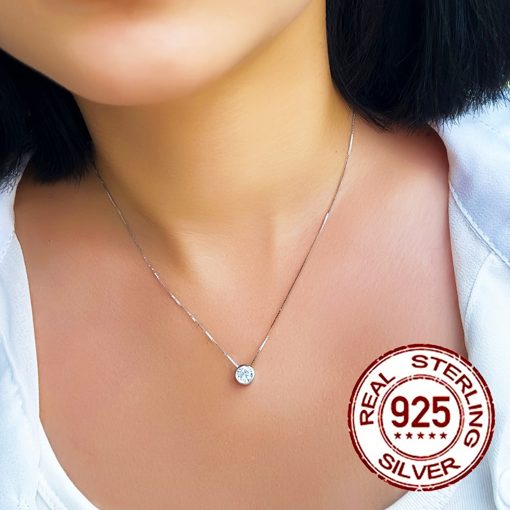 Изысканное ожерелье из серебра 925 пробы с блестящим белым кубическим цирконием - идеально для людей с аллергией, с регулируемой длиной для женщин - замечательный подарок на День святого Валентина, День матери и не только.