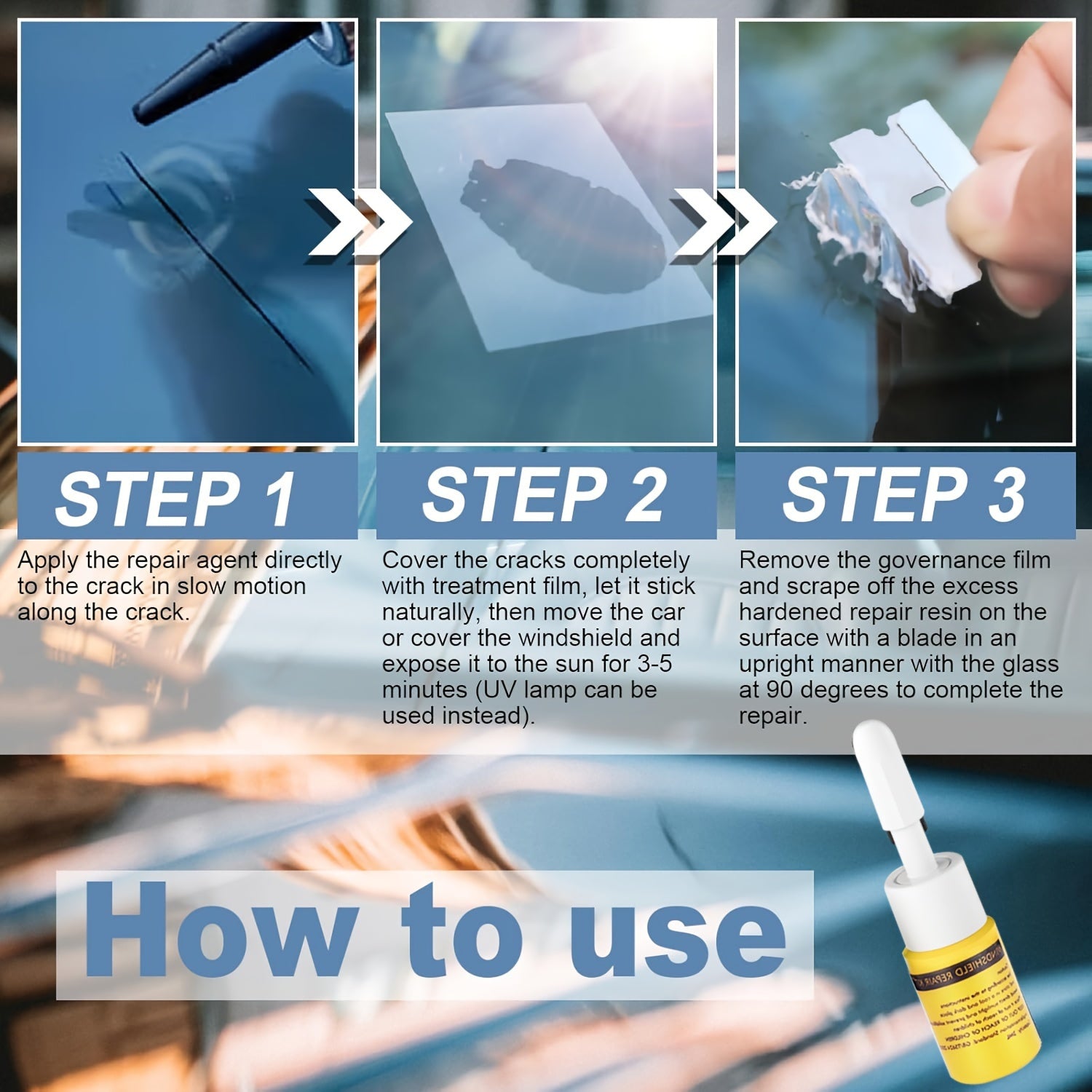 Набор для ремонта лобового стекла автомобиля, герметик для трещин, автостекло, инструмент