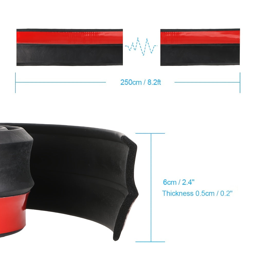 Universal Car Bumper Protector Lip Rubber Side Skirt 2.5m 98in