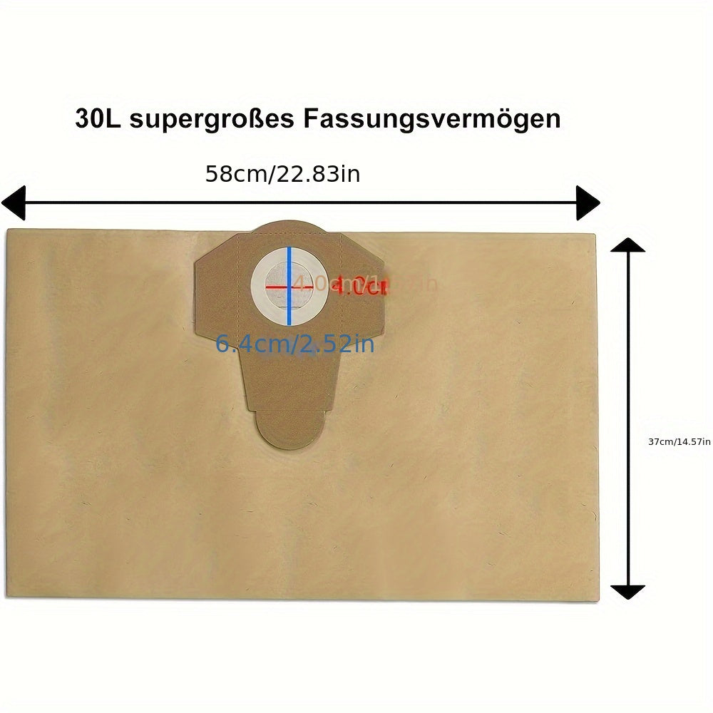 Получите 10 штук высококачественных мешков для пылесосов, которые идеально подходят для модели Einhell 30L Влажный/Сухой. Изготовлены с высокоэффективными способностями к улавливанию грязи и прочного PC материала.