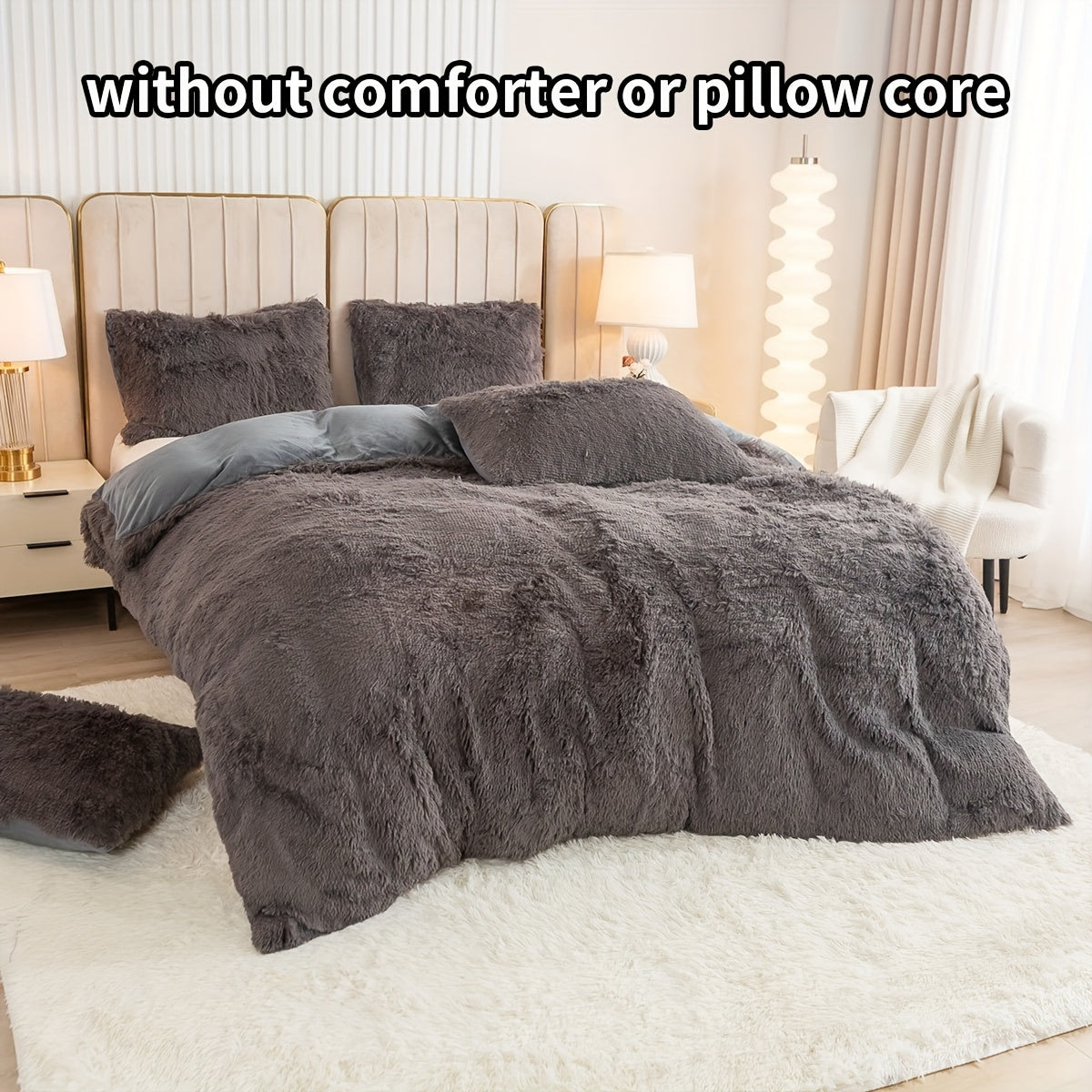 Set of 3 Pink Polyester Bedding Pieces for All Seasons Bedroom Decor