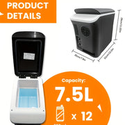 Мини-холодильник для автомобиля 7,5 л портативный охладитель для кемпинга, автодома, грузовика 12В