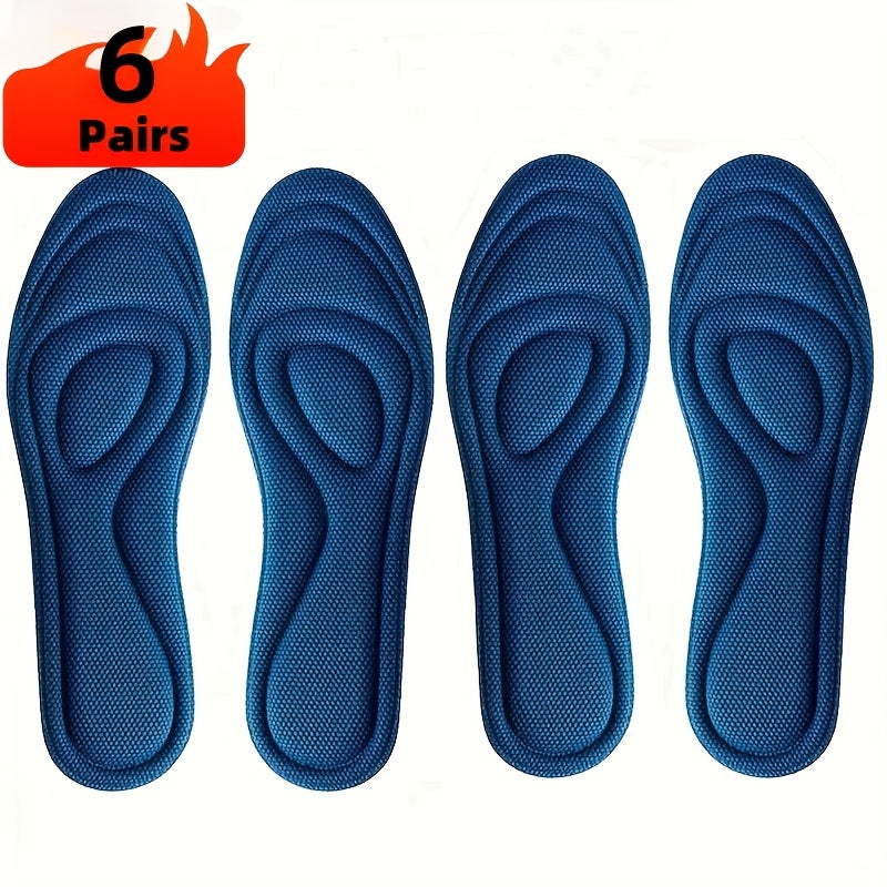 Unisex Memory Foam Insoles for Sports Running Shoes Odor-Resistant Breathable Sweat-Absorbing Set of 4